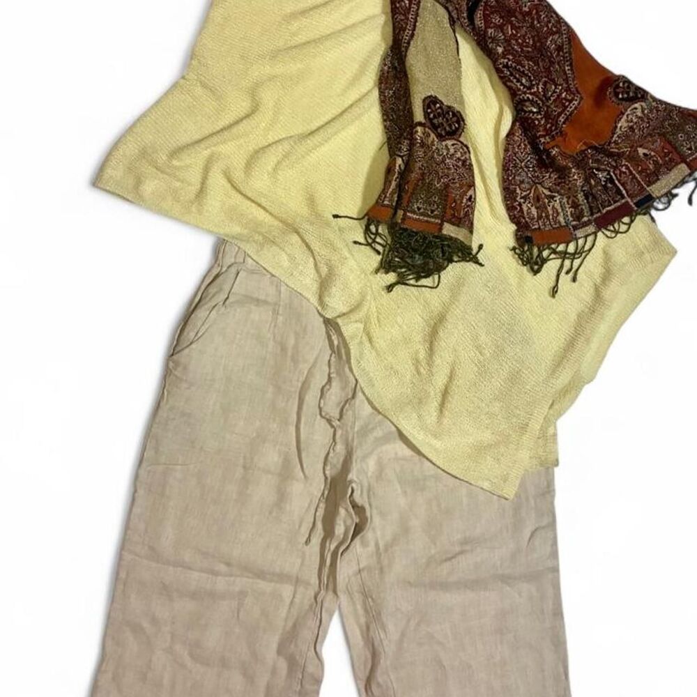 Firenze In Mostra Italian beige linen capris